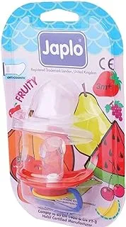 Japlo Fruity Orthodontic Soother with Cover 3m+, Red