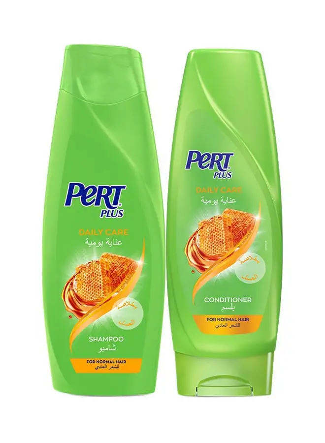 PERT Plus Daily Care Conditioner With Honey Extract And Shampoo Green 360+400ml