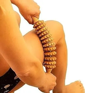 Luksyol CAZADORA Curved Wooden Massage Roller - Cellulite Reduction & Muscle Tension Relief Tool for Waist, Thigh, & More - Premium Brand Accessories for Maderotherapy. (Muscles Roller)