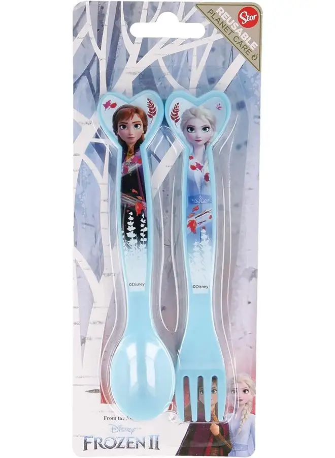 Disney Disney Cutlery Pp 2Pcs Set Frozen Ii Blue Forest