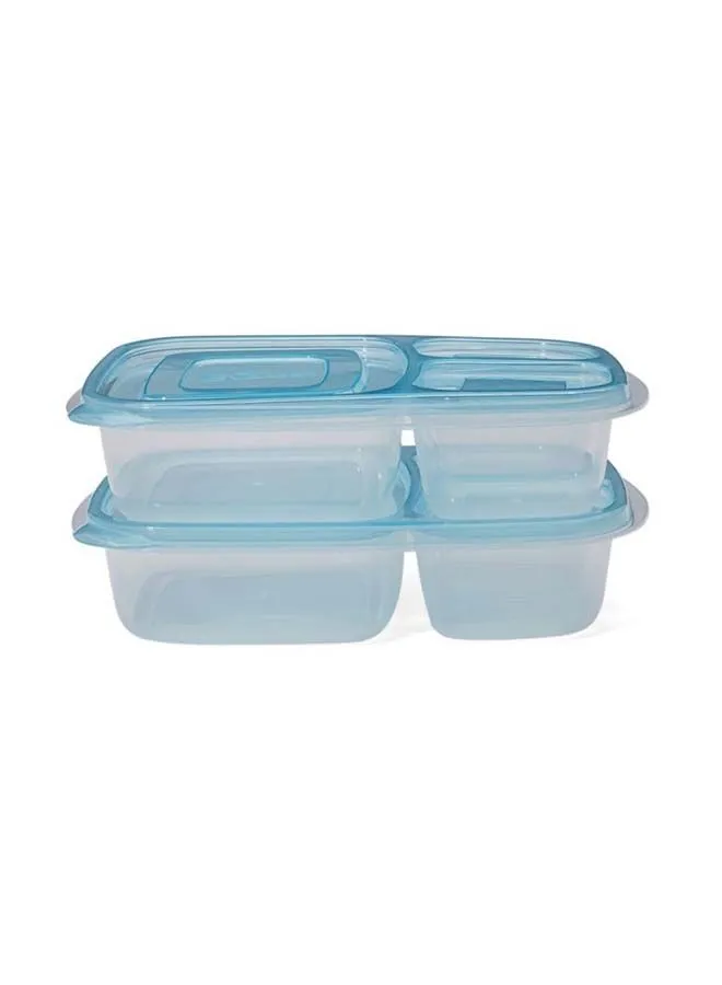 LOCK & LOCK L&L Ez Lock Pastel Rectangle Container 965ml مجموعة من قطعتين