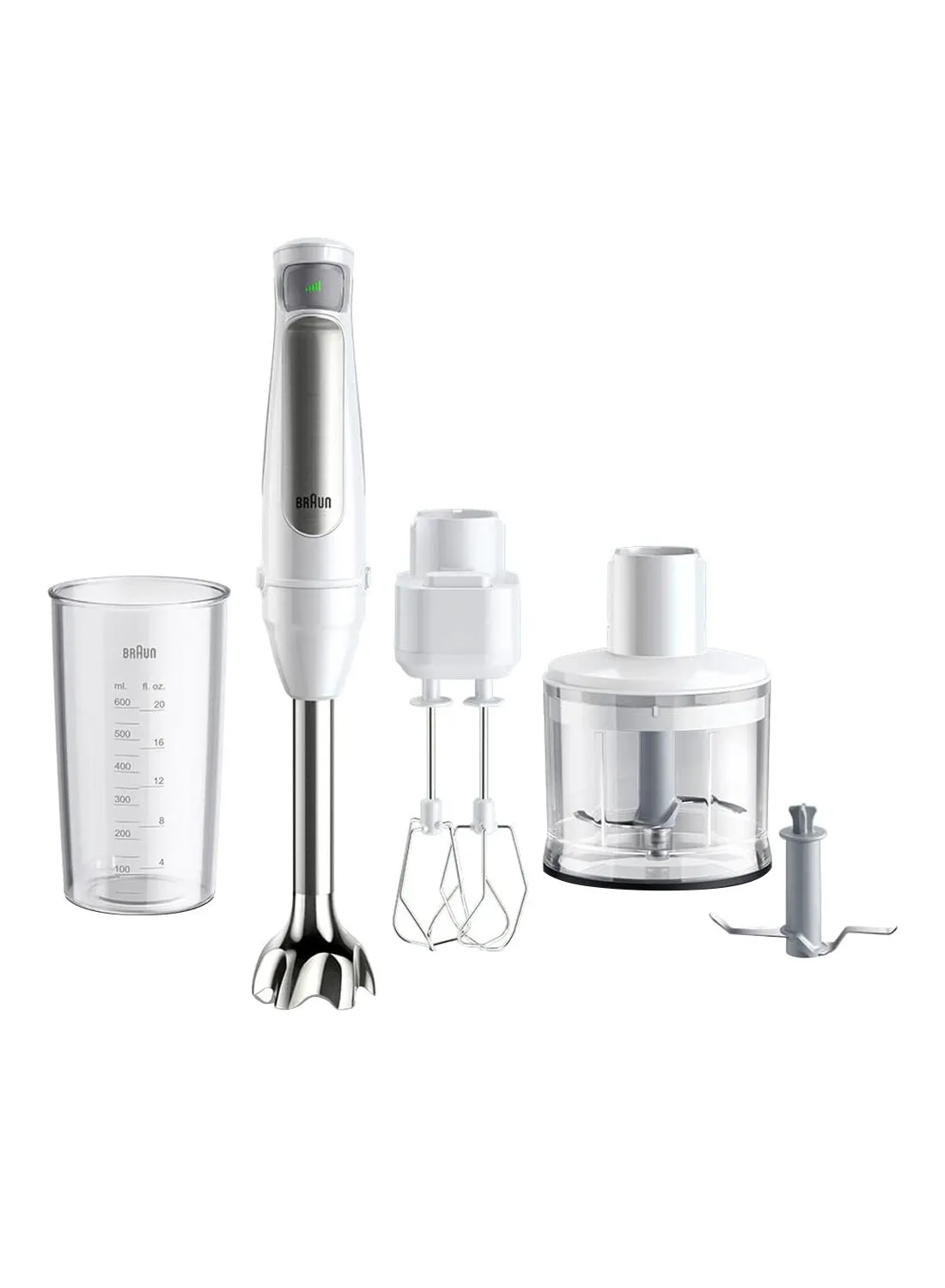 BRAUN 4 in 1 MultiQuick 7 MQ 7035 Hand Blender - with ActiveBlade technology, Blender & Food Processor 1000.0 W MQ7035BI White/Silver