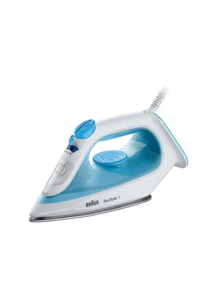 BRAUN Steam Iron, 120g Steam Shot per Minute, Super Ceramic Soleplate, Self Clean, Anti Drip, Water Spray, 50% Energy Saving 220 ml 2000 W SI1050BL White/Blue