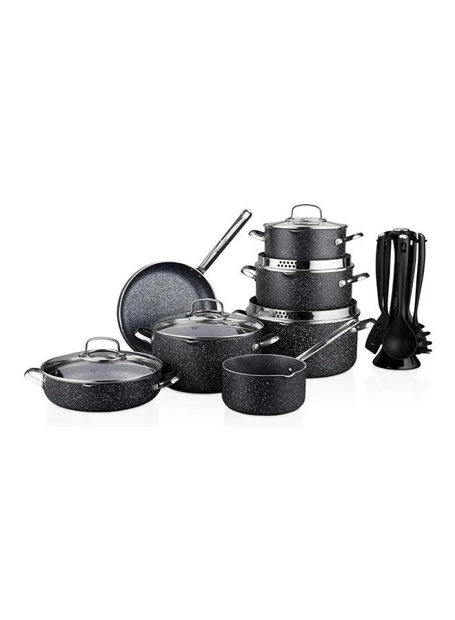 Korkmaz Korkmaz Galaksi 3Xl 18 Pcs Cookware Set | Granite Cookware Sets | Induction Base Cookware Pots And Pans Set