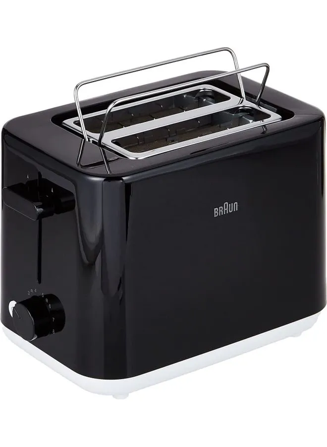 BRAUN Breakfast - Toaster 2 Slots, 8 Browning Settings, Bun Warmer 900.0 W HT 1010 BK Black