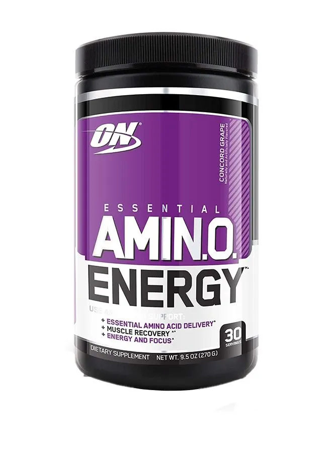 Optimum Nutrition Amino Energy Pre Workout With Green Tea BCAA Amino Acids Keto Friendly Green Coffee Extract Zero Grams Of Sugar Anytime Energy Powder Concord Grape 30 Servings