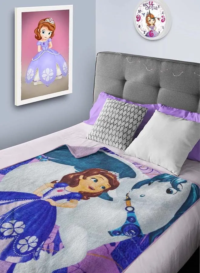 Disney Sofia Coral Fleece All-Season Ultra Soft Fade Resistant Blanket for Kids