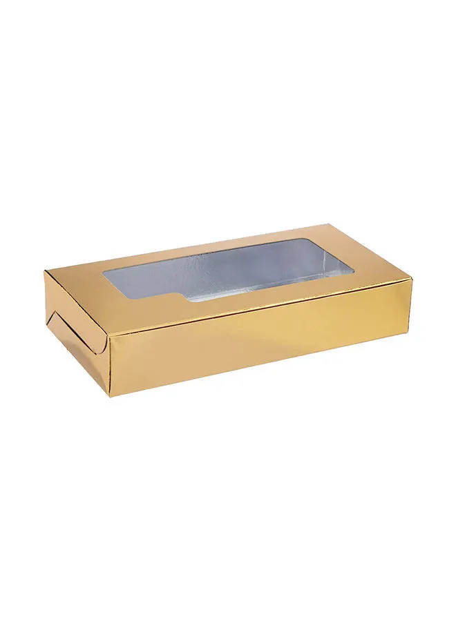 Hotpack Hotpack | Sweet Box Aluminium/Gold Window 20X10Cm - 5 Pieces