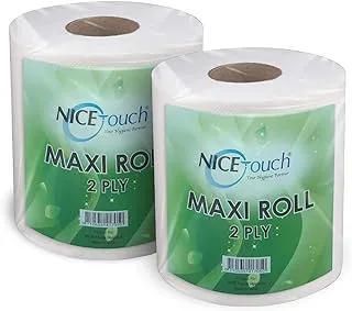 Nice Touch Kitchen Roll Tissue Paper Towel 500g Maxi Roll Contains 2 Packs of 600 Diamond Embossed Sheets Higher Absorbency & Ultra Soft Tissue 1200 sheets