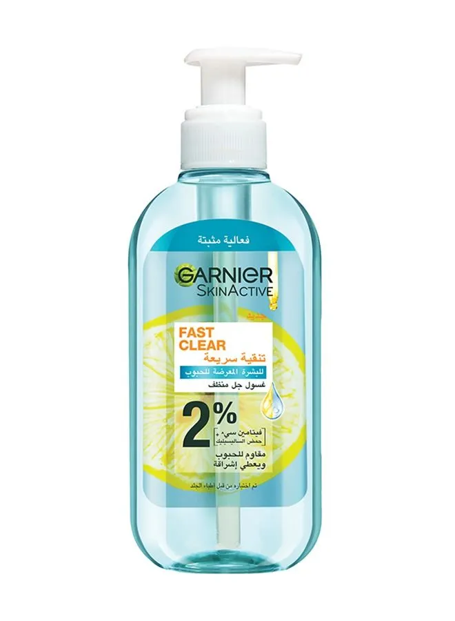 Garnier Skinactive Fast Clear Gel Wash For Acne Prone Skin With Salicylic Acid, 200ml