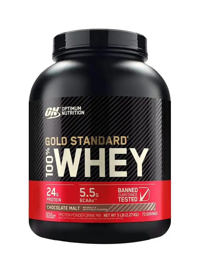 Optimum Nutrition Gold Standard 100% Whey Protein Powder Primary Source Isolate, 24 Grams of Protein for Muscle Support and Recovery - Chocolate Malt, 5 Lbs, 73 Servings (2.27 KG)