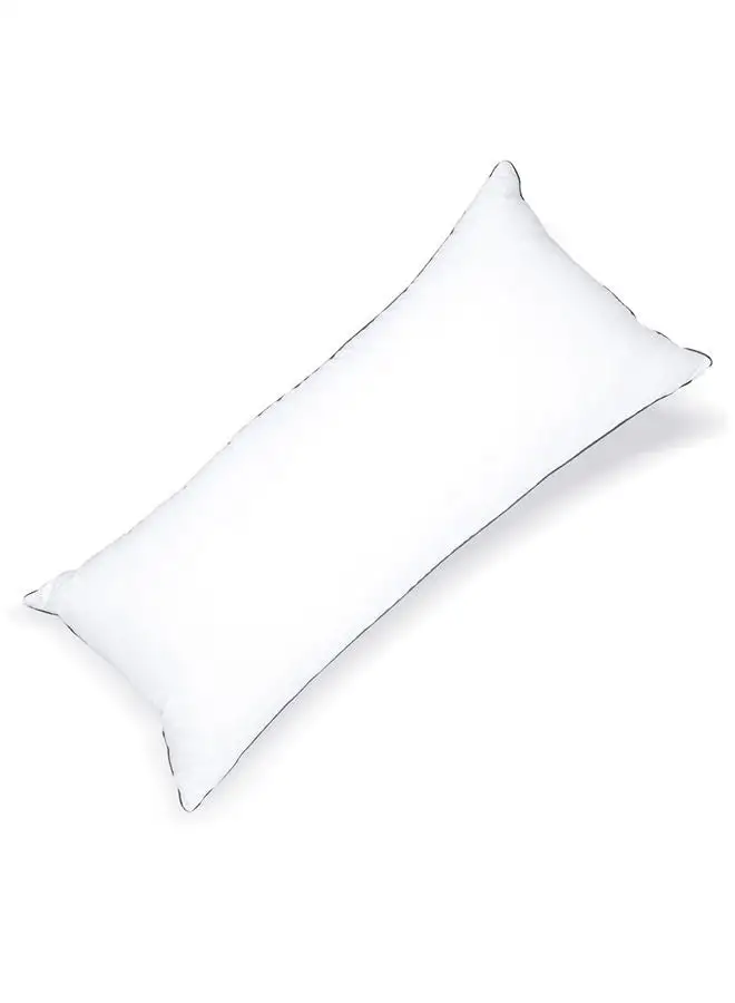 Hotel Linen Klub 100% Cotton Down Alternative Luxury Full Body Pillow w/ single piping- Outer Fabric : 250TC White Sateen Filling : 1300grams Microfiber Size: 45 x 100cm