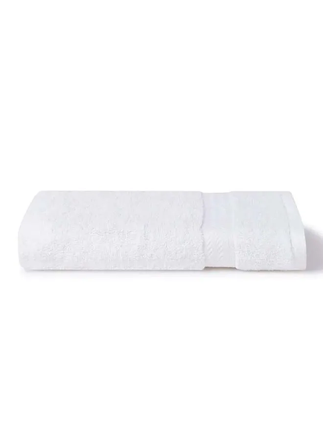 White Rose Matrix White Hand Towel 500 GSM 100% Cotton Terry Zic Zac Border 50x100 cm Soft Feel Highly Absorbent Quick Dry