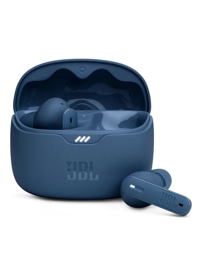 JBL Tune Beam True Wireless Noise Cancelling Earbuds Pure Bass Sound Bluetooth 5.3 Smart Ambient 4 Mics Technology VoiceAware 48H Battery Water And Dust Resistant Blue