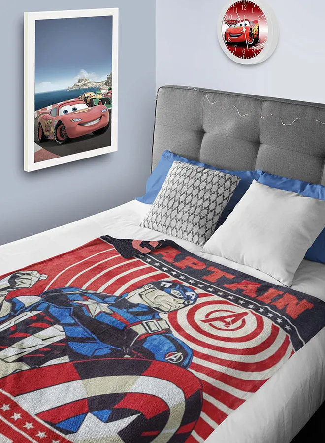 MARVEL Captain America Flannel All-Season Ultra Soft Fade Resistant Blanket for Kids