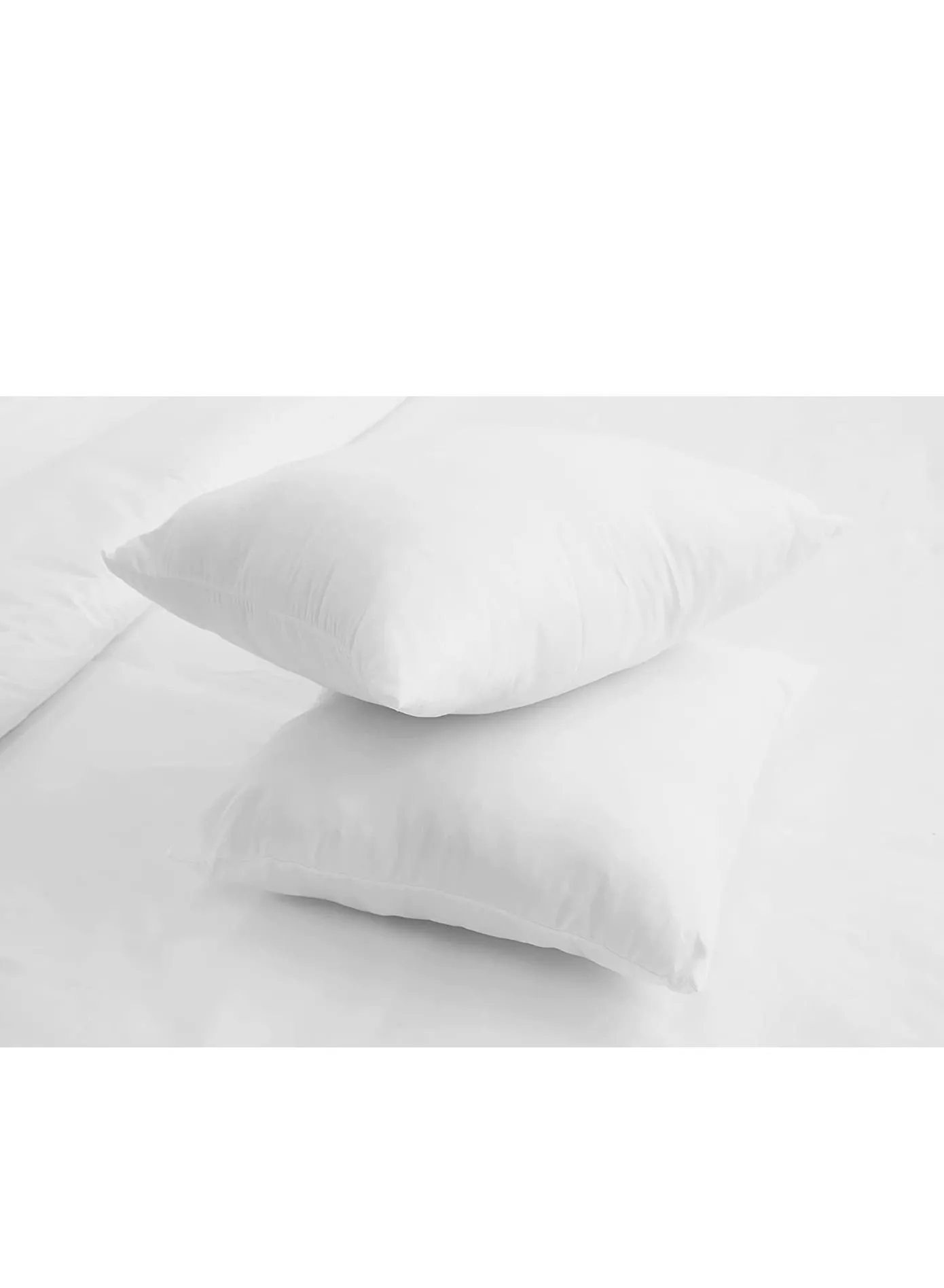 Maestro Maestro Luxury Cushion Filler 100% Cotton Downproof outer fabric 400 grams with Microfiber filling with Single Cord Piping, Size: 45 x 45, White