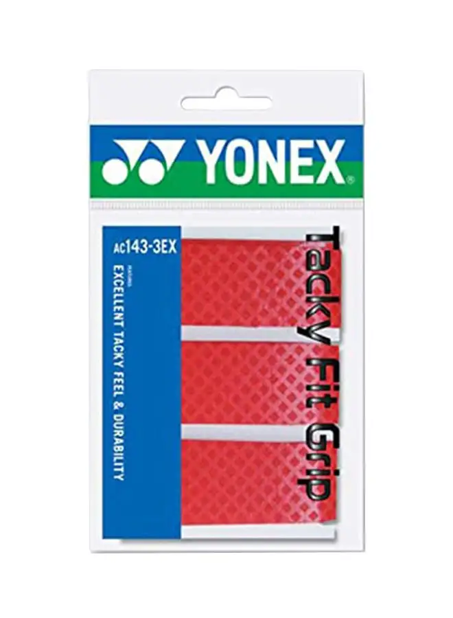 Yonex Yonex AC143EX-3 Tacky Fit Grip 3 Pack, Red