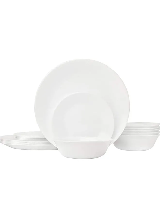 Corelle 18-Piece Corelle Livingware Dinnerware Set 1088609 Winter Frost White Service For 6