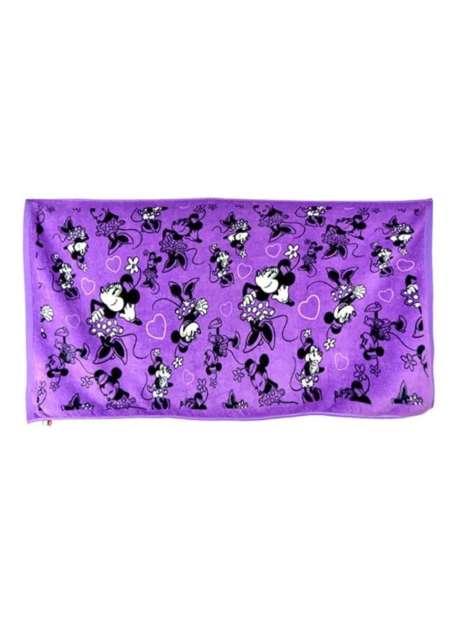 Disney Minnie Pattern Bath Towel Purple/Black 60x120cm