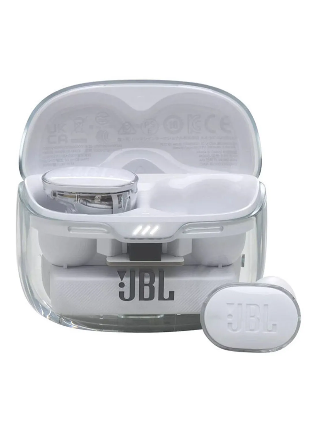 سماعات أذن JBL Tune Buds True اللاسلكية المانعة للضوضاء، صوت جهير نقي، بلوتوث 5.3 Le Audio Active Ghost White