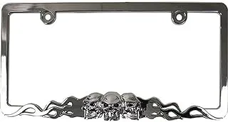 Custom Accessories 92812 Skull in Flames License Plate Frame