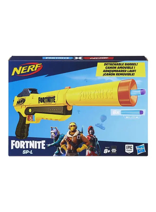 NERF Fortnite Sp-L Nerf Elite Dart Blaster With Detachable Barrel And 6 Official Nerf Fortnite Elite Darts For Youth, Teens, Adults