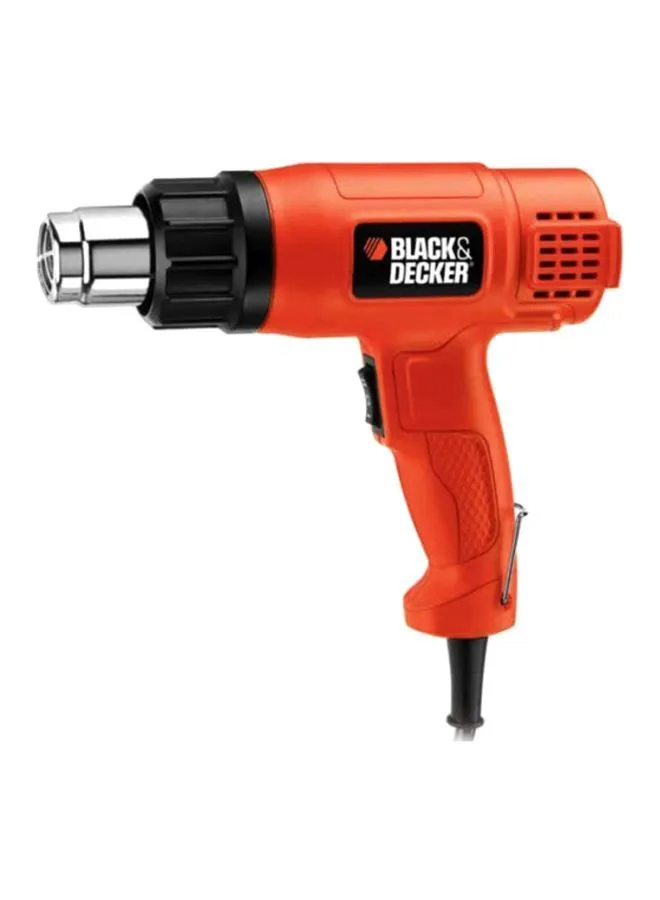 BLACK+DECKER Heat Gun Corded With 2 Modes Ideal For Stripping Paint, Varnishes And Adhesives 1750W KX1650-B5 Orange/Black 19x10x7cm