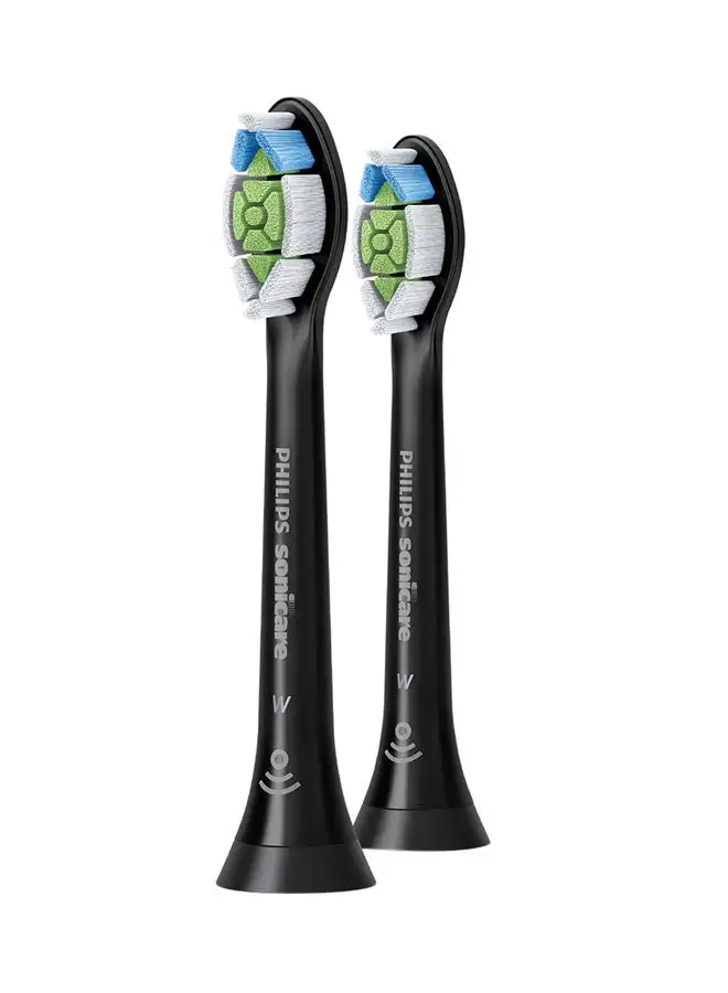 PHILIPS SONICARE W2 Optimal White Standard Sonic Toothbrush Heads With 2 Year Warranty Medium  Black