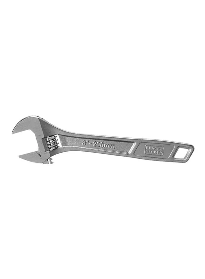 BLACK+DECKER Steel Adjustable Wrench Silver 200mm