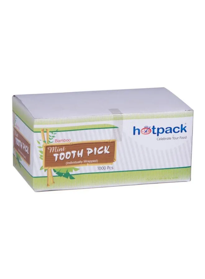 Hotpack 1000-Piece Mint Tooth Pick Set Beige 1000x5cm