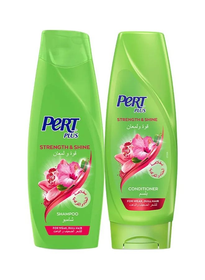 PERT Plus Strength And Shine Henna Hibiscus Extract Conditioner Along With Shampoo Green 360+400ml