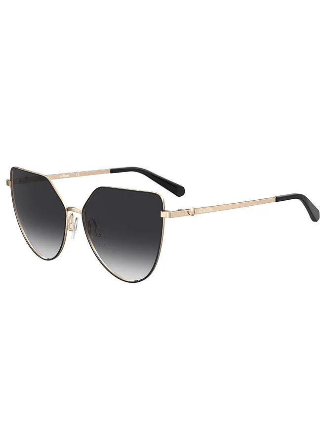 MOSCHINO Women's UV Protection Asymmetrical Sunglasses - Mol047/S Blk Gold 59 - Lens Size 59 Mm