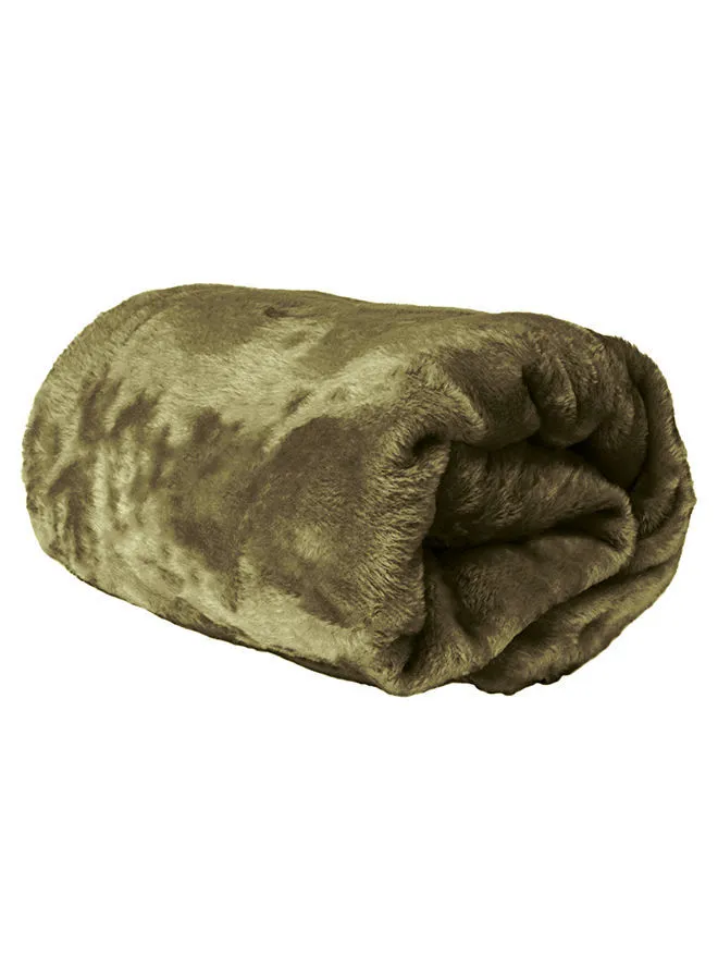 Hotel Linen Klub Single Micro Fleece Flannel Blanket 260 GSM Super Plush and Comfy Throw Blanket Size 150 x 200cm Olive