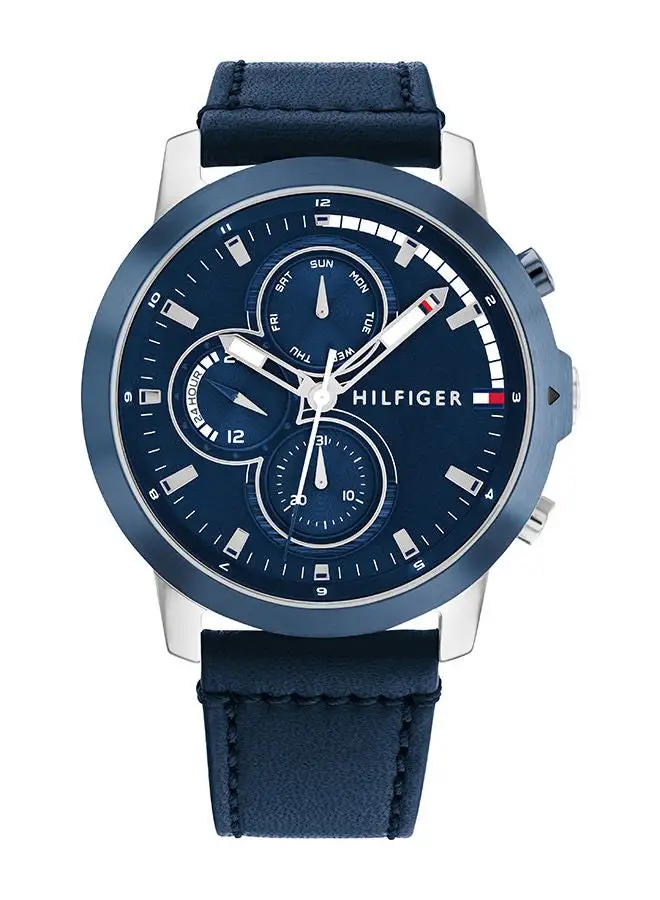 TOMMY HILFIGER Men Analog Round Shape Leather Wrist Watch 46 mm