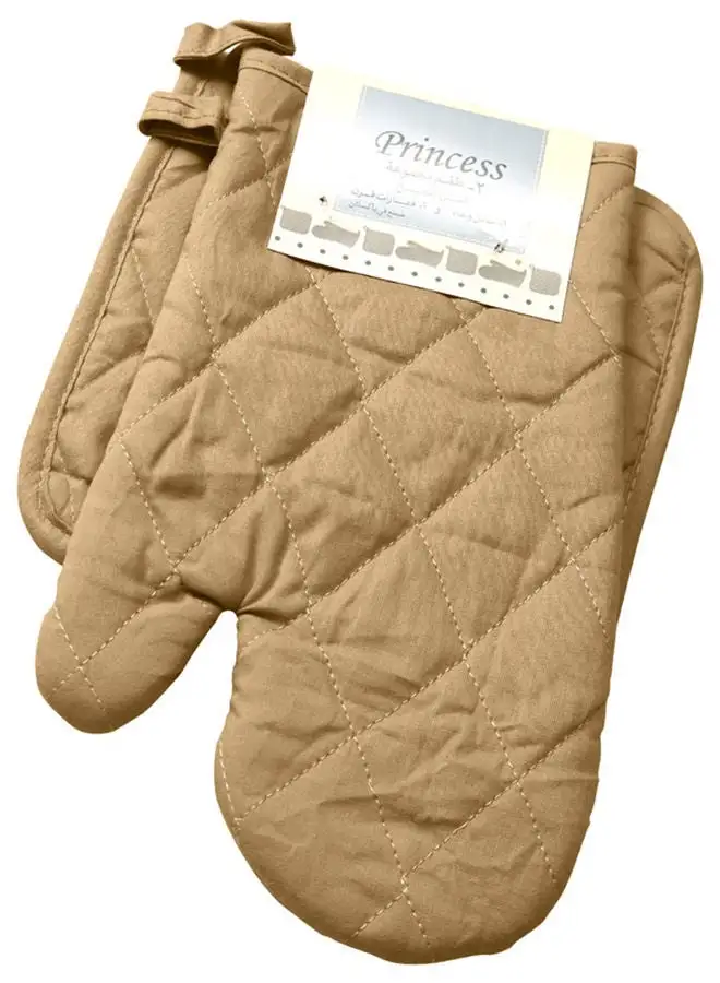 Hotel Linen Klub 2-Piece Gloves/Oven Mitt And Pot Holder Set Beige