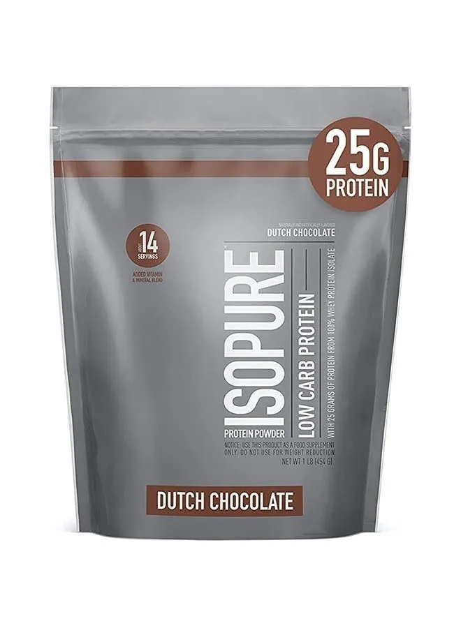 Isopure Whey Isolate Protein Powder with Vitamins and Minerals Dutch Chocolate 454g