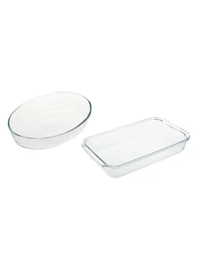 Marinex Rectangular Baking Dish Value Pack 2Pc(Oval 1.6 L+Rect 2.2L)