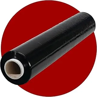 1.5 KG Black Stretch Wrap Privacy Cling Film (50 CM X 1200 Ft) Roll 1.5 KG. Durable Self-Adhering Black Cling Wrap For Moving,Packaging,Heavy Duty Strech Film - 1 Count/1.5 KG Roll