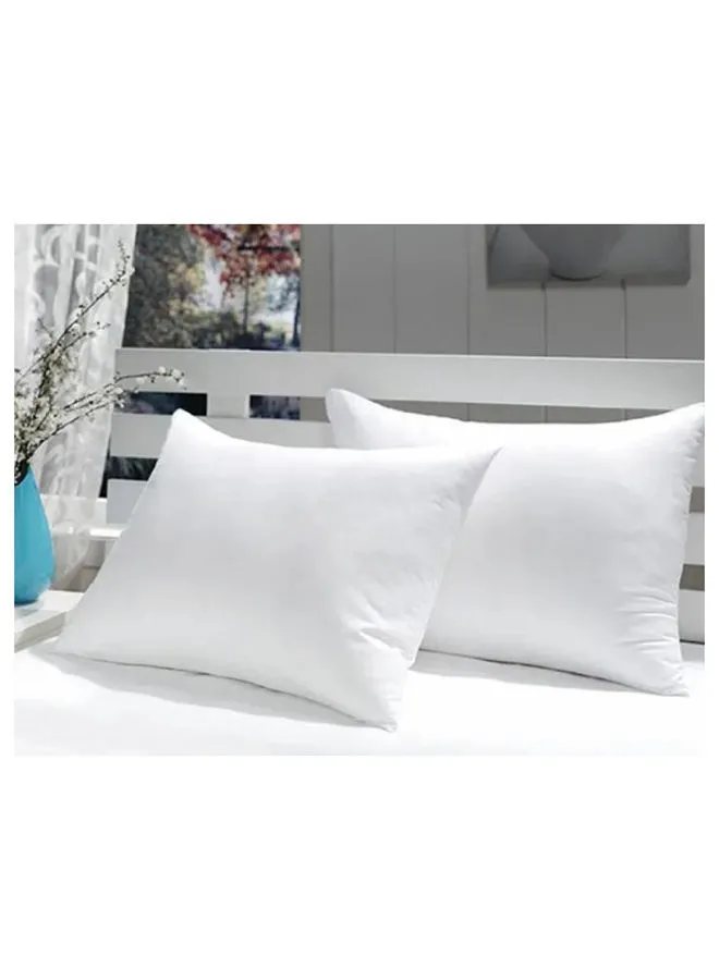 Hotel Linen Klub Pack Of 2 Press Pillow Size 48 cmx70 cm , Outer Cover: 100% Microfiber  Filling: 700grams Hollow Fiber Soft Feel ,Color: White