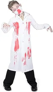معطف وقناع طبيب الزومبي المخيف من ماد تويز، أزياء مخيفة لحفلات الهالوين للأطفال، 11-12 سنة