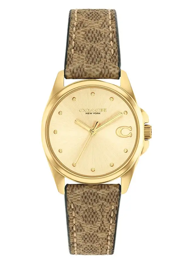 COACH Women Analog Round Shape Leather Wrist Watch 28 mm