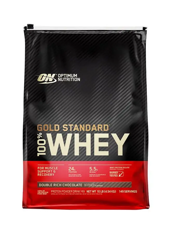 Optimum Nutrition Gold Standard 100% Whey Protein Powder Primary Source Isolate, 24 Grams of Protein for Muscle Support and Recovery - Double Rich Chocolate, 10 Lbs, 149 Servings (4.54 KG)