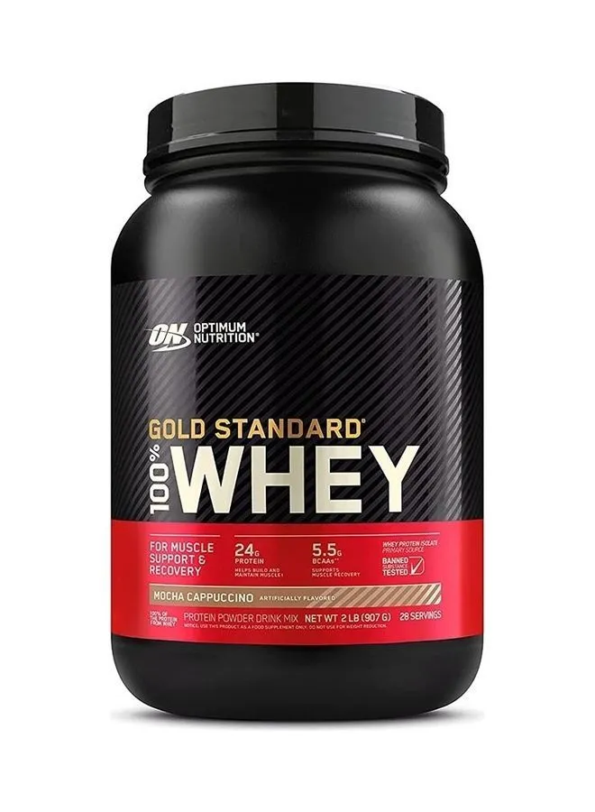 Optimum Nutrition Gold Standard 100% Whey Protein Powder Primary Source Isolate, 24 Grams of Protein for Muscle Support and Recovery - Mocha Cappuccino , 2 Lbs, 28 Servings (907 Grams)