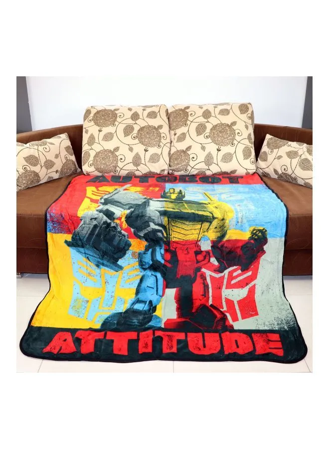 Hasbro Transformer Printed All Seasons Blanket Fleece Red/Yellow/Blue 120x140cm