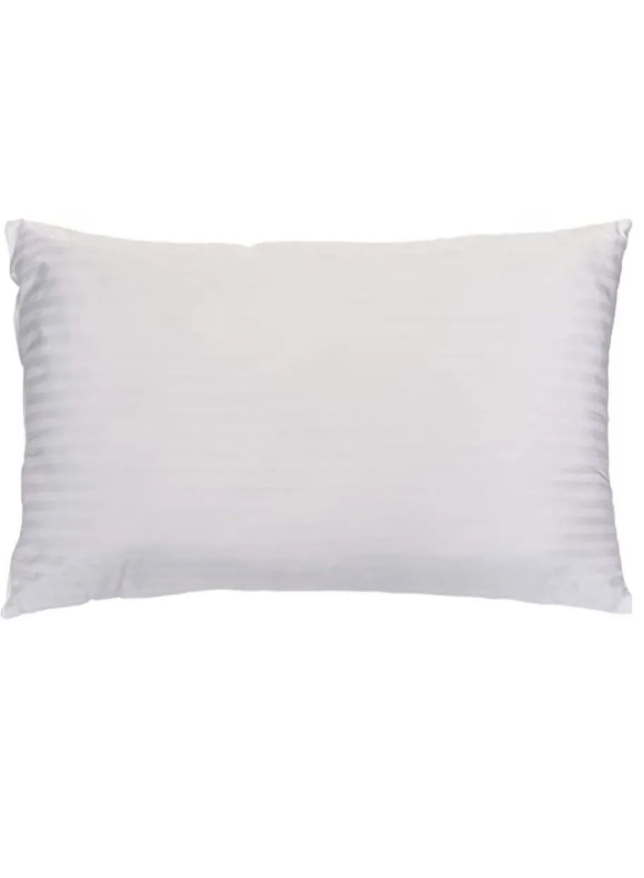 Maestro Maestro 2 Pcs Stripe Hotel Cushion Filler 90 GSM outer fabric, 400 grams with Microfiber filling, Size: 30 x 50, White