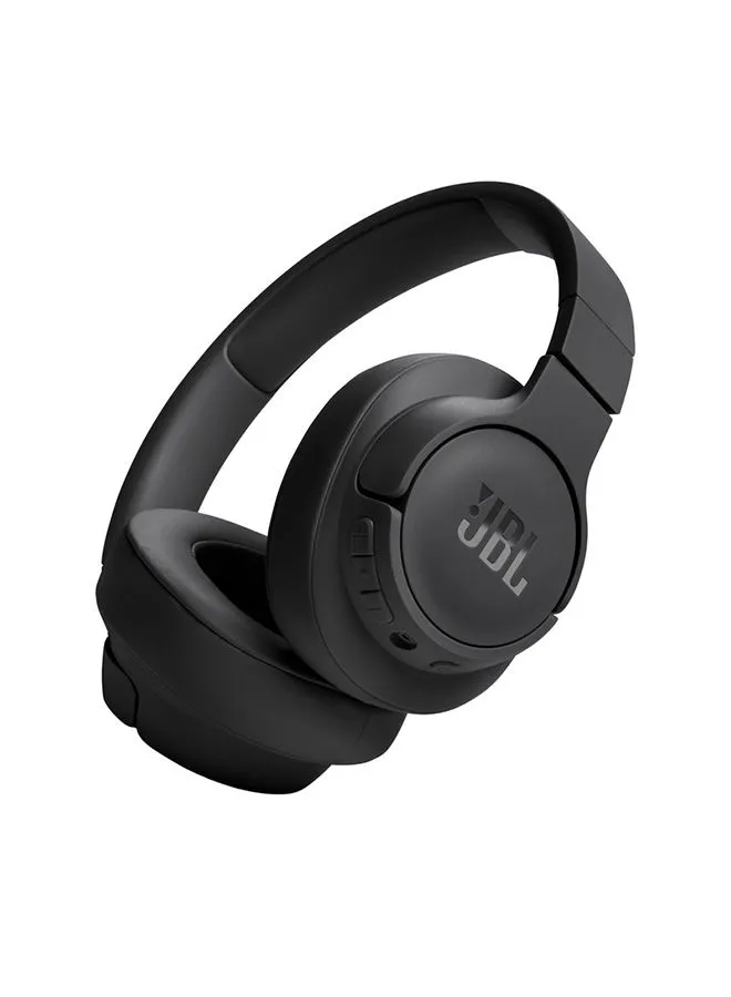 JBL Tune 720Bt Wireless Over Ear Headphones Pure Bass Sound 76H Battery Hands-Free Call Plus Voice Aware Multi Point Connection Lightweight And Foldable Detachable Audio Cable Black