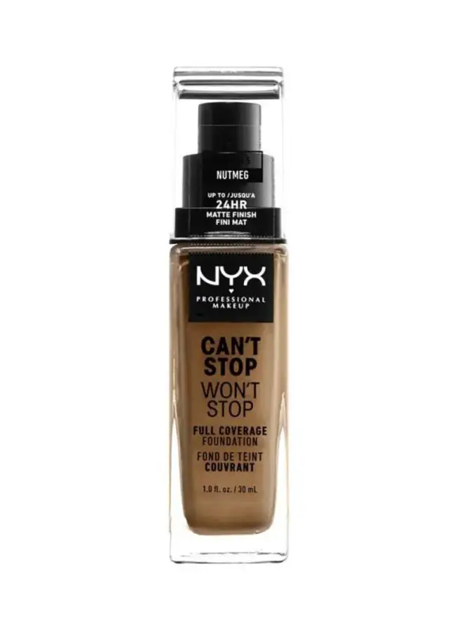 NYX PROFESSIONAL MAKEUP لا يمكن أن يتوقف ولن يتوقف عن التغطية الكاملة لكريم الأساس جوز الطيب