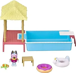 Bluey Pool Playset and Figure, 2.53 inch Articulated Figure and Accessories, Multicolor, 13065