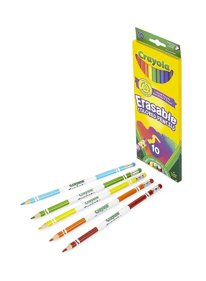 Crayola Erasable Colored Pencils, 10 Count 20.96x7.94x0.8cm