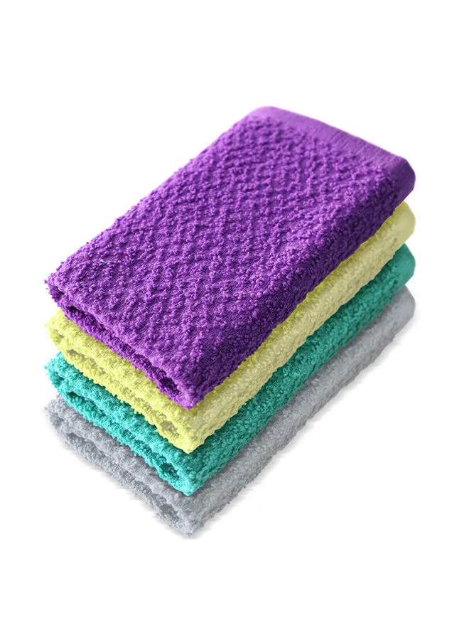 Hotel Linen Klub Hotel Linen Klub Deyarco Princess 100% Cotton Terry Wash Cloth 4 Pieces Set, Super Soft Quick Dry Highly Absorbent, Size: 30 X 30Cm, Multi-Colour